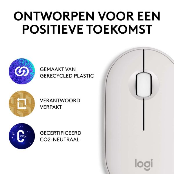 Logitech Pebble 2 M350s muis Ambidextrous RF-draadloos + Bluetooth Optisch 4000 DPI (910-007013)