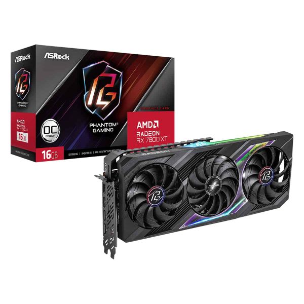 Asrock Phantom Gaming Radeon RX 7800 XT OC AMD 16 GB GDDR6 (90-GA4MZZ-00UANF)