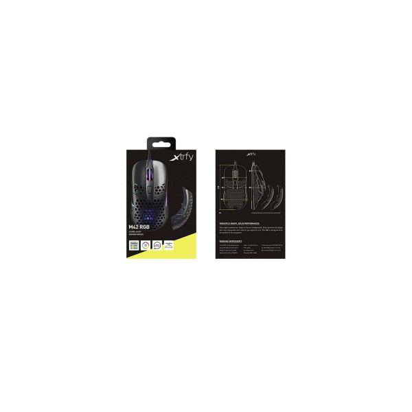 CHERRY XTRFY M42 RGB muis Ambidextrous USB Type-A Optisch 16000 DPI (M42-RGB-BLACK)