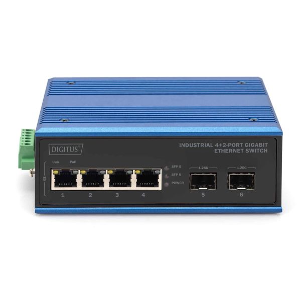 Digitus DN-651148 netwerk-switch Unmanaged Gigabit Ethernet (10/100/1000) Zwart, Blauw (DN-651148)