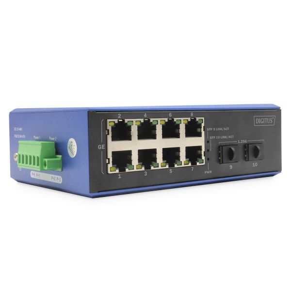 Digitus DN-651151 netwerk-switch Unmanaged Gigabit Ethernet (10/100/1000) Power over Ethernet (PoE) Zwart, Blauw (DN-651151)