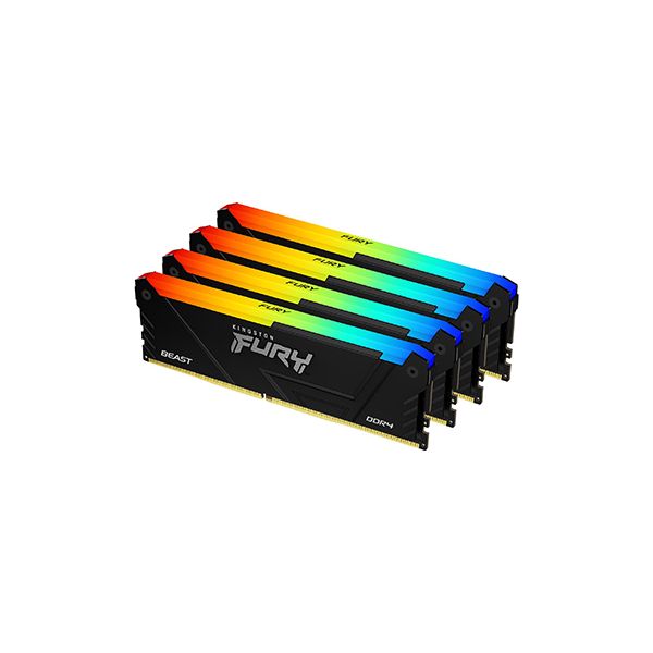 Kingston Technology FURY 128GB 2666MT/s DDR4 CL16 DIMM (Sets van 4) Beast RGB (KF426C16BB2AK4/128)