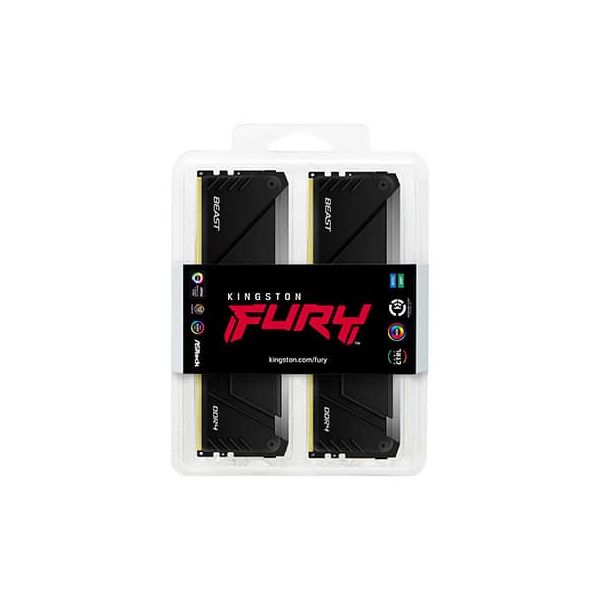 Kingston Technology FURY Beast 64GB 3200MT/s DDR4 CL16 DIMM (Sets van 4) 1Gx8 RGB (KF432C16BB12AK4/64)