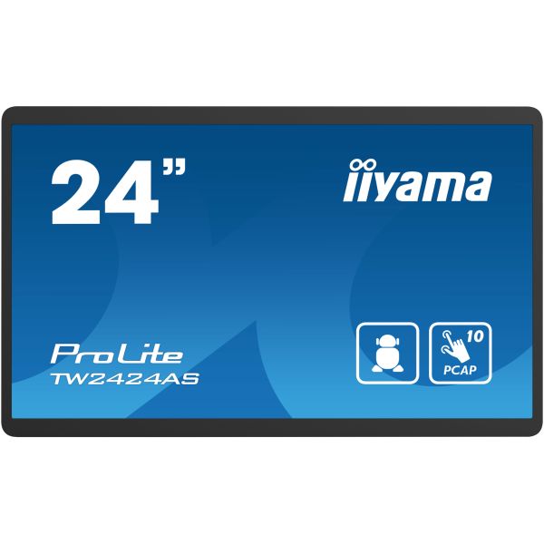 iiyama TW2424AS-B1 beeldkrant Digitale signage flatscreen 60,5 cm (23.8") Wifi 250 cd/m² 4K Ultra HD Zwart Touchscreen Type processor Android 24/7 (TW2424AS-B1) iiyama TW2424AS-B1 beeldkrant Digitale signage flatscreen 60,5 cm (23.8") Wifi 250 cd/m² 4K Ultra HD Zwart Touchscreen Type processor Android 24/7 (TW2424AS-B1)