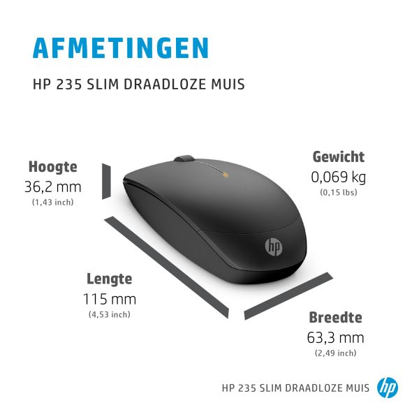 HP 235 Slim draadloze muis (4E407AA)
