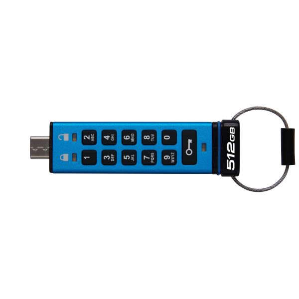 Kingston Technology IronKey 512GB USB-C Keypad 200C, FIPS 140-3 Lvl 3 (aangevraagd) AES-256 (IKKP200C/512GB)