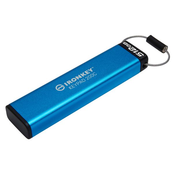Kingston Technology IronKey 512GB USB-C Keypad 200C, FIPS 140-3 Lvl 3 (aangevraagd) AES-256 (IKKP200C/512GB)