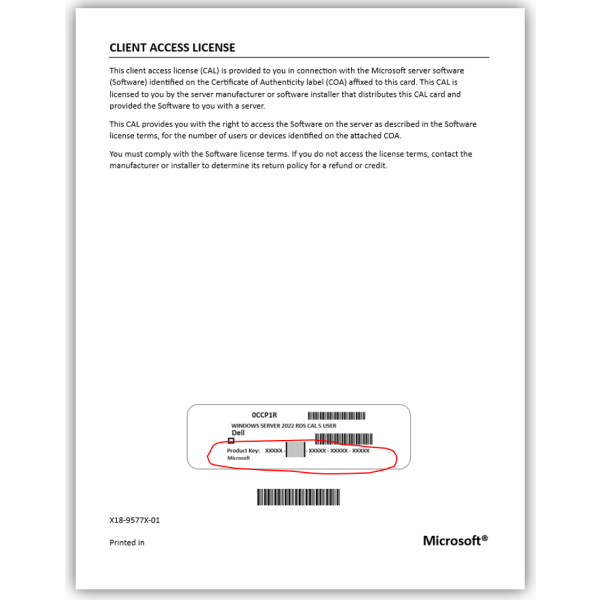 Dell Windows Server 2022/2019 User CAL 10-pack (634-BYKP)