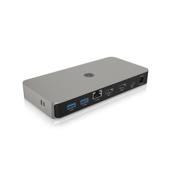 ICY BOX IB-DK2880-C41 Bedraad USB4 Antraciet, Zwart (IB-DK2880-C41)