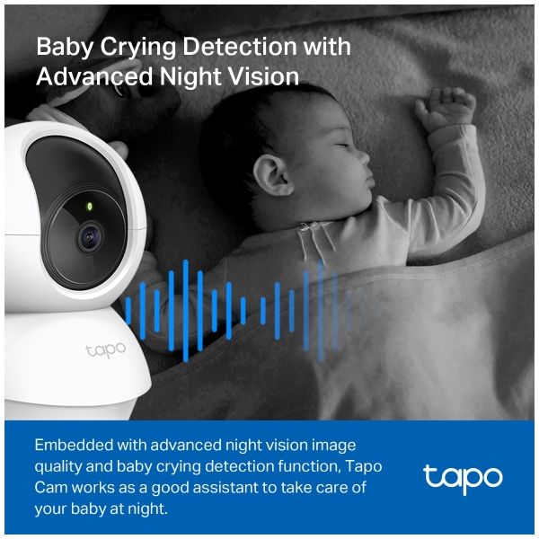 TP-Link Tapo C200P2 Bolvormig IP-beveiligingscamera Binnen 1920 x 1080 Pixels Bureau (TAPO C200P2)