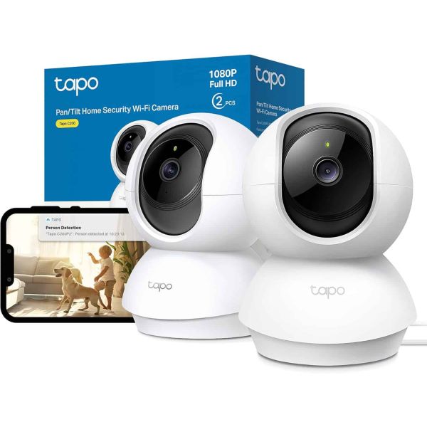 TP-Link Tapo C200P2 Bolvormig IP-beveiligingscamera Binnen 1920 x 1080 Pixels Bureau (TAPO C200P2)