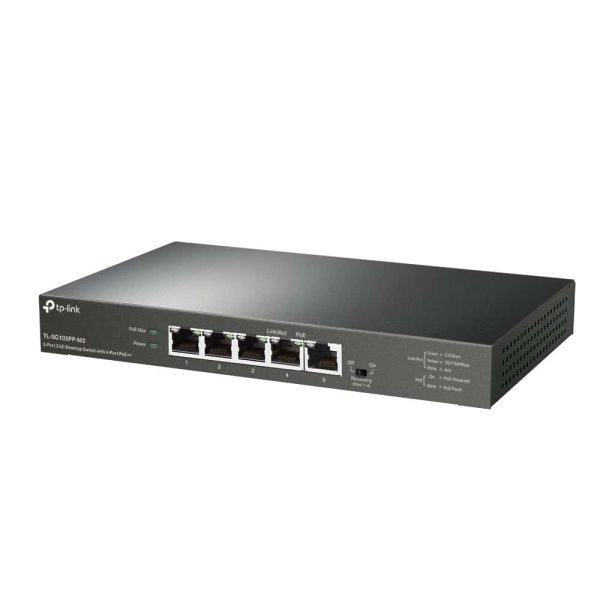 TP-Link TL-SG105PP-M2 netwerk-switch Unmanaged Gigabit Ethernet (10/100/1000) Power over Ethernet (PoE) Zwart (TL-SG105PP-M2)