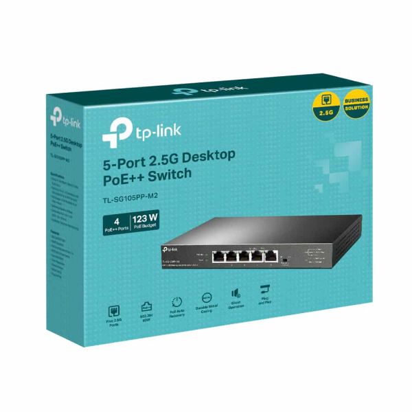 TP-Link TL-SG105PP-M2 netwerk-switch Unmanaged Gigabit Ethernet (10/100/1000) Zwart (TL-SG105PP-M2)