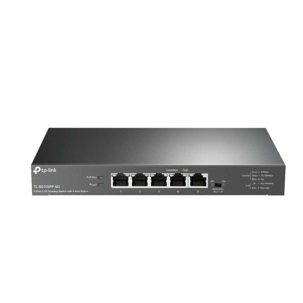 TP-Link TL-SG105PP-M2 netwerk-switch Unmanaged Gigabit Ethernet (10/100/1000) Power over Ethernet (PoE) Zwart (TL-SG105PP-M2)
