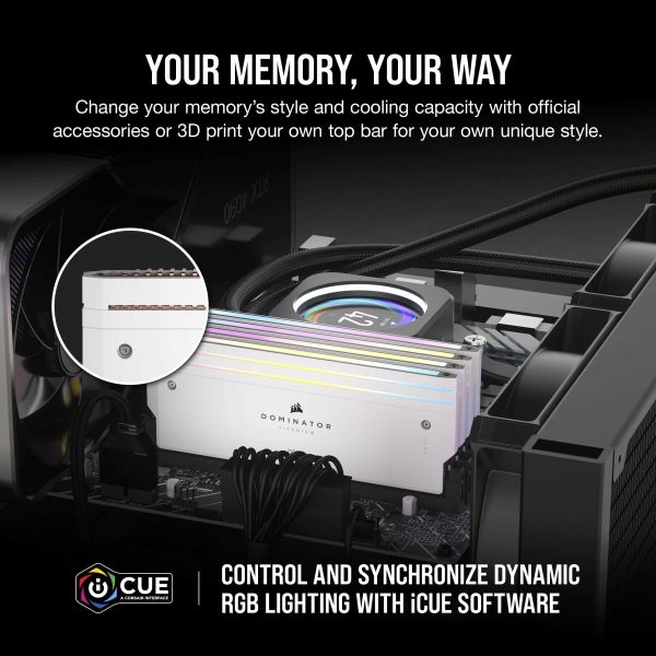 Corsair Dominator Titanium CMP64GX5M4B6400C32W geheugenmodule 64 GB 4 x 16 GB DDR5 6400 MHz (CMP64GX5M4B6400C32W)