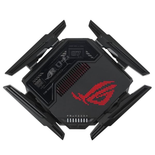 ASUS ROG Rapture GT-BE98 draadloze router 10 Gigabit Ethernet Quad-band (2.4 GHz / 5 GHz-1 / 5 GHz-2 / 6 GHz) Zwart (90IG08F0-MO9A0V)