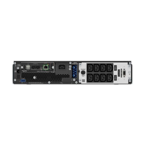 APC Smart-UPS On-Line, 1500VA, Rekmontage 2U, 230V, 8x IEC C13 uitgang, Netwerkkaart, Railkit inbegrepen, voor gebruik met externe li-ion batterij (SRT1500UXI-NCLI)