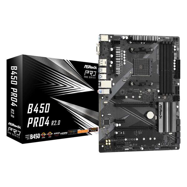 Asrock B450 Pro4 R2.0 AMD B450 Socket AM4 ATX (90-MXBEE0-A0UAYZ)
