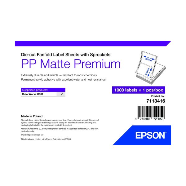 Epson 7113416 printeretiket Wit Zelfklevend printerlabel (7113416)