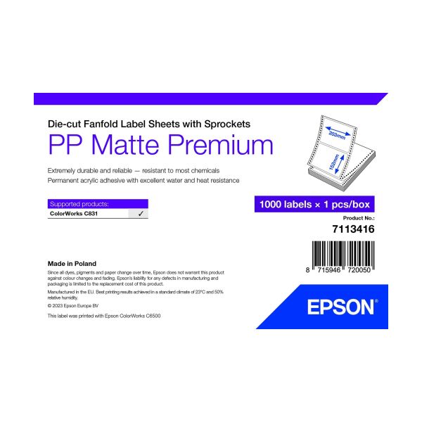 Epson 7113416 printeretiket Wit Zelfklevend printerlabel (7113416)