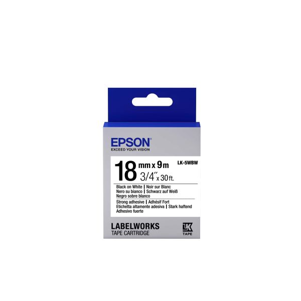 Epson Strong Adhesive Tape- LK-5WBW Strng adh Blk/Wht 18/9 (C53S655012) Epson Strong Adhesive Tape- LK-5WBW Strng adh Blk/Wht 18/9 (C53S655012)