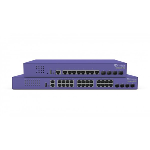 Extreme networks ExtremeSwitching X435 Managed Gigabit Ethernet (10/100/1000) Power over Ethernet (PoE) Violet (X435-24P-4S)