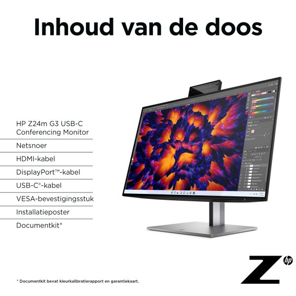 HP Z24m G3 computer monitor 60,5 cm (23.8") 2560 x 1440 Pixels Quad HD Zilver (4Q8N4AA)