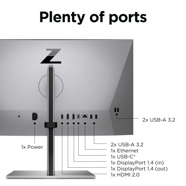 HP Z24m G3 computer monitor 60,5 cm (23.8") 2560 x 1440 Pixels Quad HD Zilver (4Q8N4AA)