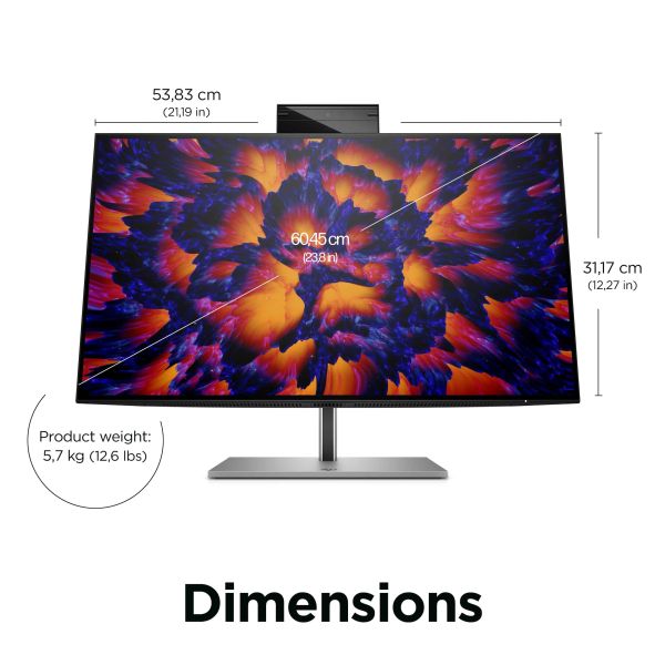 HP Z24m G3 computer monitor 60,5 cm (23.8") 2560 x 1440 Pixels Quad HD Zilver (4Q8N4AA)