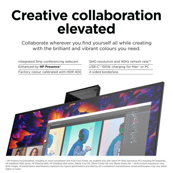 HP Z24m G3 computer monitor 60,5 cm (23.8") 2560 x 1440 Pixels Quad HD Zilver (4Q8N4AA)