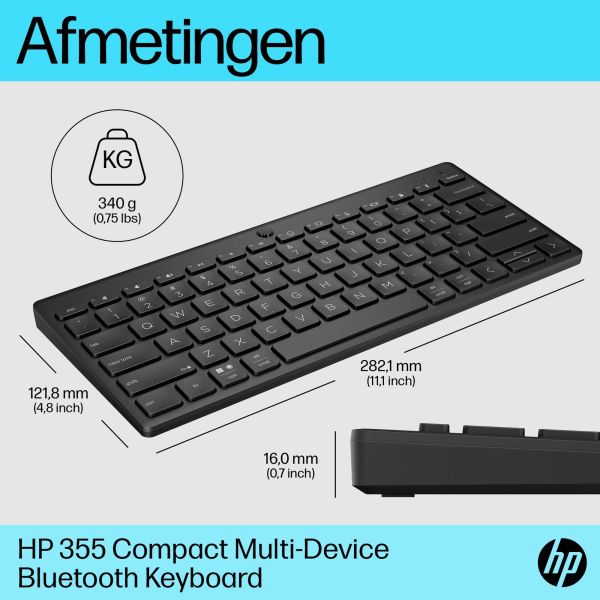 HP 355 compact Bluetooth-toetsenbord voor meerdere apparaten (692S9AA)