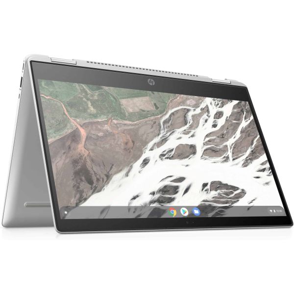 HP Chromebook x360 14 G1 35,6 cm (14") Touchscreen Full HD Intel® Pentium® Gold 4417U 8 GB DDR4-SDRAM 32 GB Flash Wi-Fi 5 (802.11ac) ChromeOS Zilver (6BP69EA#ABB)