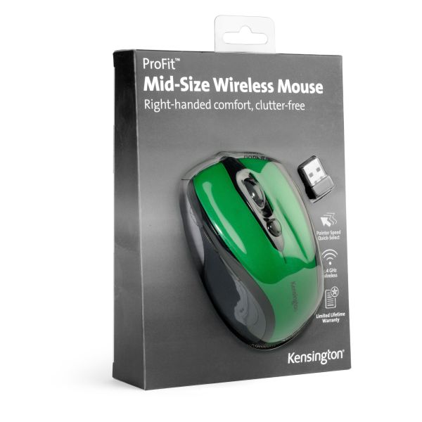Kensington Pro Fit Mid-Size Wireless Mouse Emerald Green (K72424WW) Kensington Pro Fit Mid-Size Wireless Mouse Emerald Green
