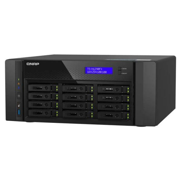 QNAP TS-h1290FX NAS Tower Ethernet LAN Zwart 7302P (TSH1290FX7302P128G)