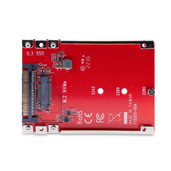 StarTech.com M.2 naar U.3 Adapter voor M.2 NVMe SSDs, PCIe M.2 Schijf naar 2.5inch U.3 (SFF-TA-1001) Host Adapter/Converter, TAA Compliant, 2.5" Drive Form Factor (1M25-U3-M2-ADAPTER)