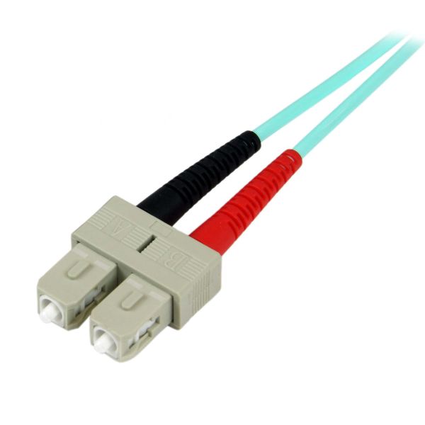 StarTech.com 1m LC/UPC naar SC/UPC OM3 Multimode Glasvezel Netwerkkabel, Full Duplex 50/125µm Zipcord Fiber, 100G Netwerken, LOMMF/VCSEL, <0.3dB Low Insertion Loss, LSZH Fiber Optic Patch Kabel (A50FBLCSC1)