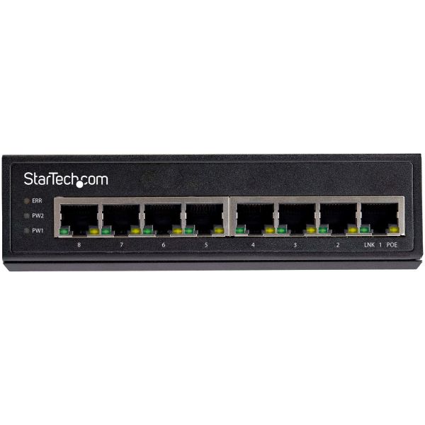 StarTech.com Industrial 8 Port Gigabit PoE Switch 30W Power Over Ethernet Switch GbE PoE+ Unmanaged Switch Rugged High Power Gigabit Netwerk Switch IP-30/ -40 C 75 C (IESC1G80UP)