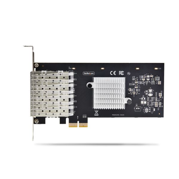 StarTech.com 4-Port GbE SFP Netwerkkaart, PCIe 2.0 x2 (x4, x8, x16 Compatibel), Intel I350-AM4 4x 1GbE Controller, 1000BASE Koper/Glasvezel, Desktop/Server Quad-Port Gigabit Ethernet NIC - Windows & Linux (P041GI-NETWORK-CARD)
