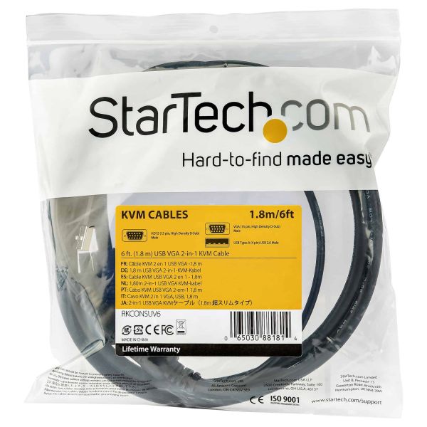 StarTech.com 4,5 m USB KVM kabel voor rackmonteerbare consoles (RKCONSUV15)