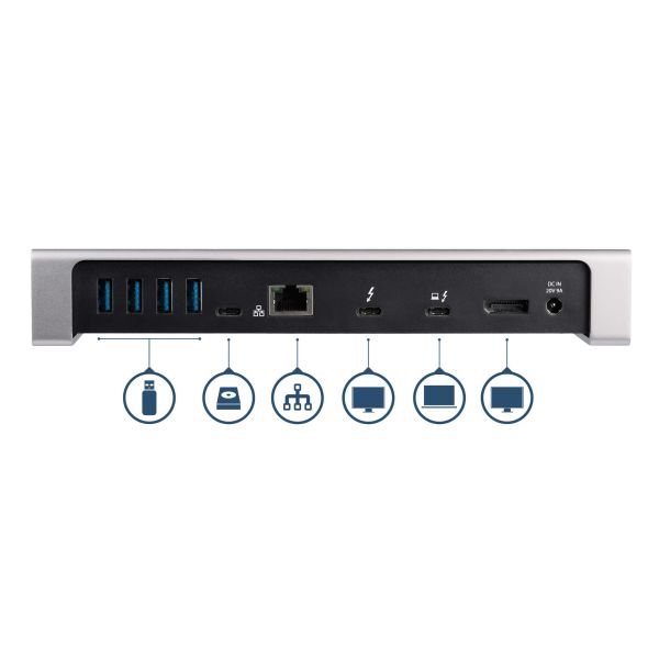 StarTech.com Thunderbolt 3 Dock - Dual Monitor 4K 60Hz TB3 Laptop Docking Station met DisplayPort - 85W Power Delivery Charging - 6-Port USB 3.0 Hub, SD 4.0, GbE, Audio - Windows & Mac (TB3DOCK2DPPU)