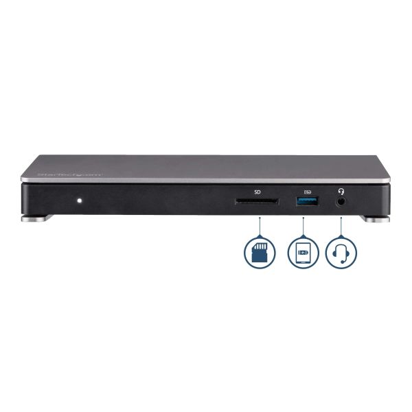 StarTech.com Thunderbolt 3 Dock - Dual Monitor 4K 60Hz TB3 Laptop Docking Station met DisplayPort - 85W Power Delivery Charging - 6-Port USB 3.0 Hub, SD 4.0, GbE, Audio - Windows & Mac (TB3DOCK2DPPU)
