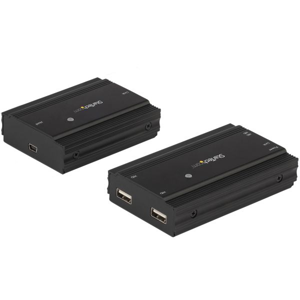 StarTech.com 4-Port USB 2.0 Extender Hub over Single CAT5e/CAT6 Ethernet Kabel (RJ45) - 100m - USB Extender Hub Adapter Kit - Metalen Behuizing - Extern Gevoed - 480 Mbps (USB2004EXT100)