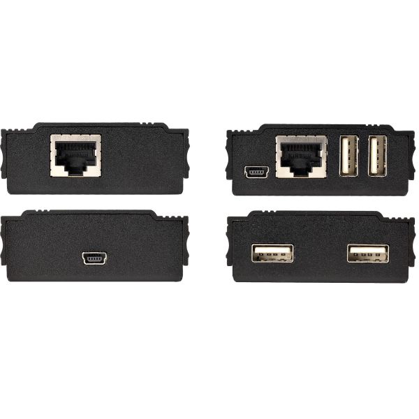 StarTech.com 4-Port USB 2.0 Extender Hub over Single CAT5e/CAT6 Ethernet Kabel (RJ45) - 100m - USB Extender Hub Adapter Kit - Metalen Behuizing - Extern Gevoed - 480 Mbps (USB2004EXT100)