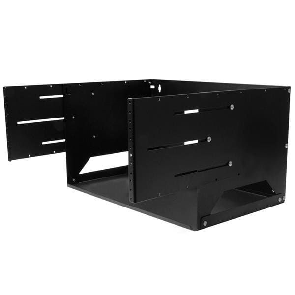 StarTech.com 2 Post 4U Open Frame Wandmonteerbare Server rack met Ingebouwd Schap, Verstelbare Diepte, Netwerk rack voor Data/AV/Electronica/Computer Apparatuur, Compacte Server Rack, TAA Compliant