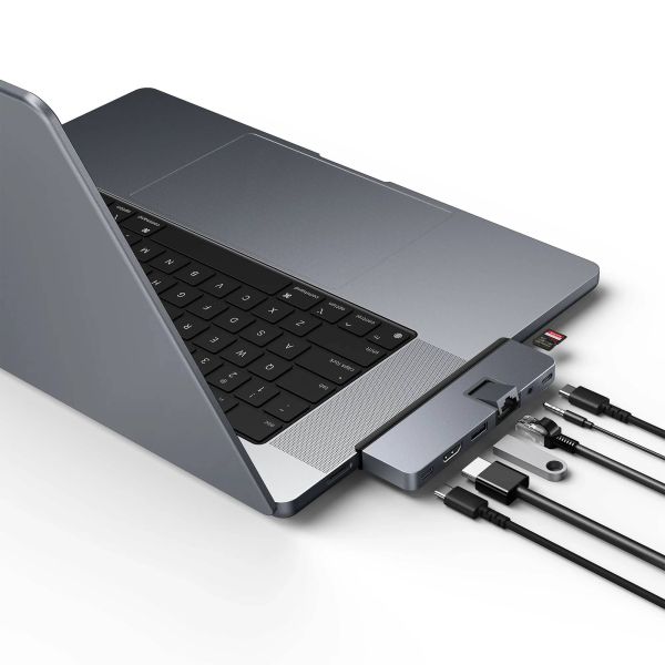 HYPER DUO PRO 7-in-2 USB-C Hub USB Type-C 104 Mbit/s Grijs (HD575BUGL)