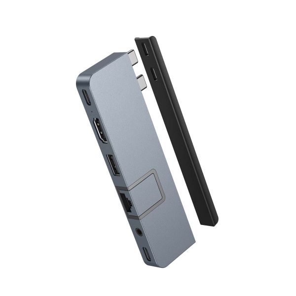 HYPER DUO PRO 7-in-2 USB-C Hub USB Type-C 104 Mbit/s Grijs (HD575BUGL)