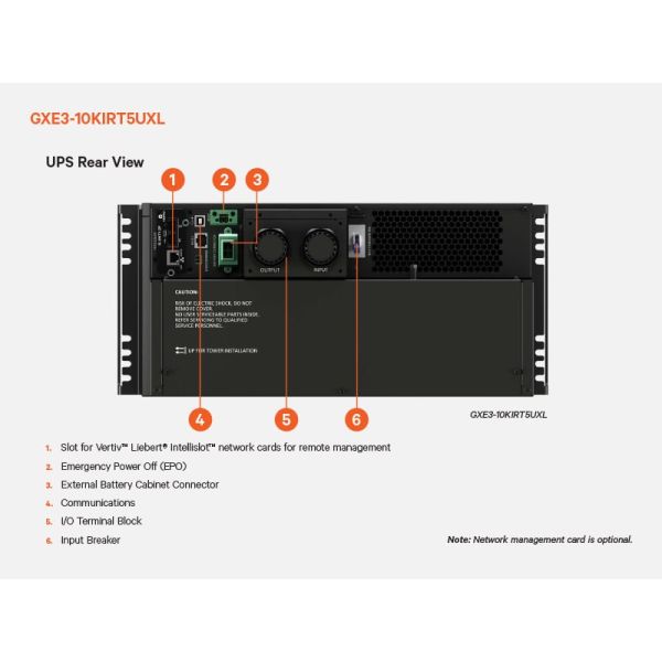 Vertiv Liebert GXE3-10KIRT5UXL UPS Dubbele conversie (online) 10 kVA 10000 W (GXE3-10KIRT5UXL)