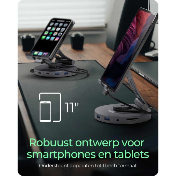 ICY BOX IB-TH100-DK dockingstation voor mobiel apparaat Tablet/smartphone Antraciet, Zwart (IB-TH100-DK)