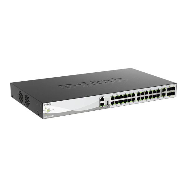 D-Link DMS-3130-30TS/E netwerk-switch Managed L3 10G Ethernet (100/1000/10000) Bureaublad-/wandmontage Zwart (DMS-3130-30TS/E)
