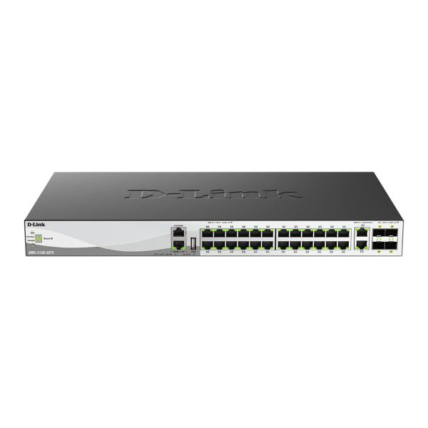 D-Link DMS-3130-30TS/E netwerk-switch Managed L3 10G Ethernet (100/1000/10000) Bureaublad-/wandmontage Zwart (DMS-3130-30TS/E)